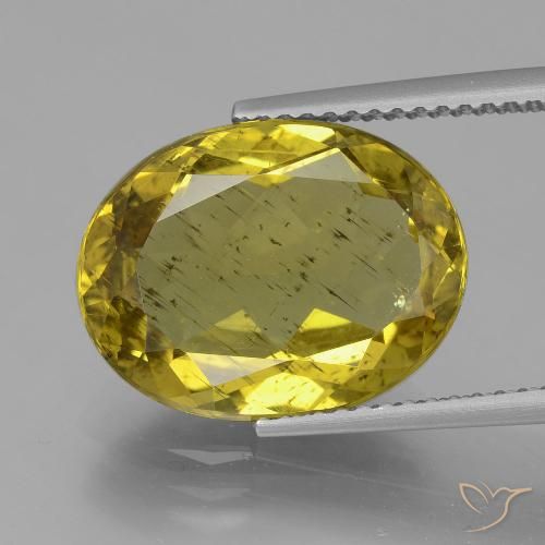 7.28ct Натуральный Средний желтый Апатиты, Овал, VS-SI