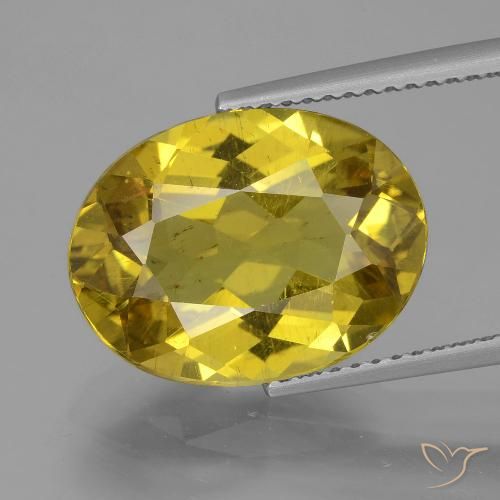 7.27ct Натуральный Осенний желтый Апатиты, Овал, Чистота VS