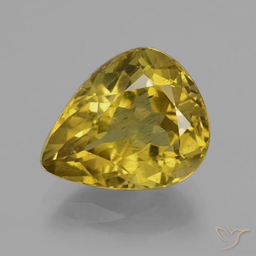 7.56ct Натуральный Осенний желтый Апатиты, Форма груши, Чистота VS