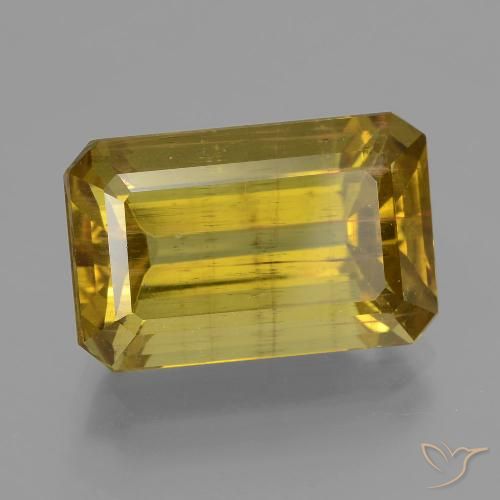 12.73ct Натуральный Дижонский желтый Апатиты, Изумрудная огранка, Чистота VS