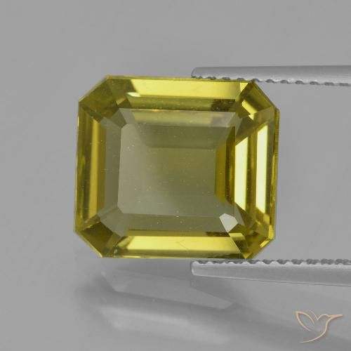 5.34ct Натуральный Земляное золото Апатиты, Изумрудная огранка, Чистота VS