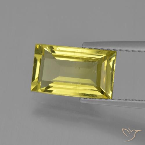 2.38ct Натуральный Светло-желтый Апатиты, Огранка Багет, VS-SI