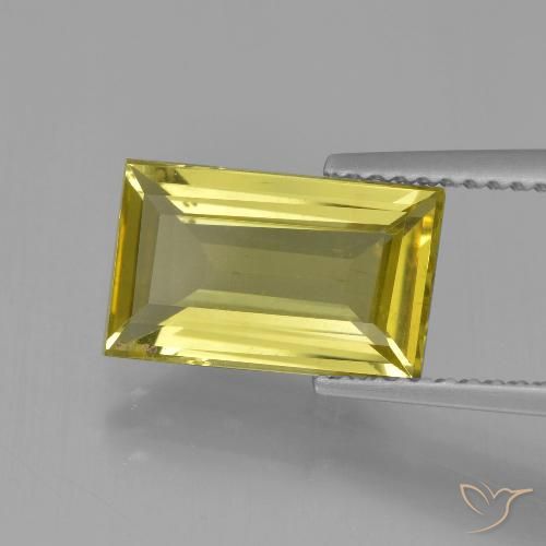 3.02ct Натуральный Светло-желтый Апатиты, Огранка Багет, Чистота VS
