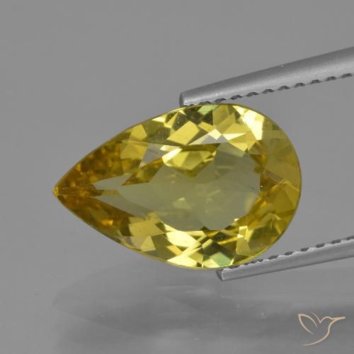 3.32ct Натуральный Дижонский желтый Апатиты, Форма груши, Чистота VS