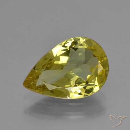 3.12ct Натуральный Средний желтый Апатиты, Форма груши, VS-SI