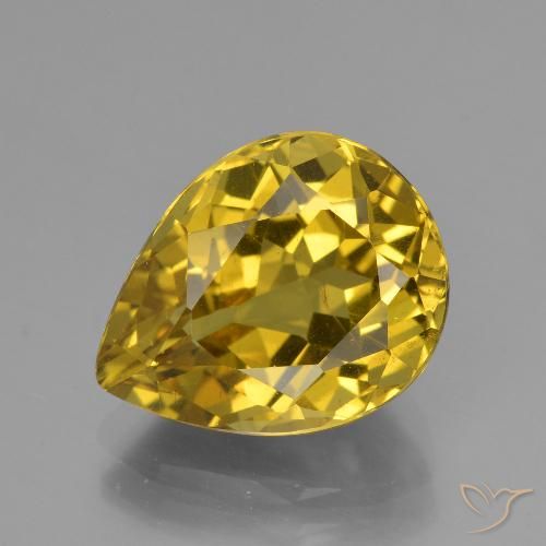 6.72ct Натуральный Золотисто-Апельсиновый Апатиты, Форма груши, Чистота VS