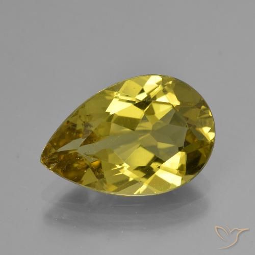 4.60ct Натуральный Зеленовато-золотисто-коричневый Апатиты, Форма груши, VS-SI