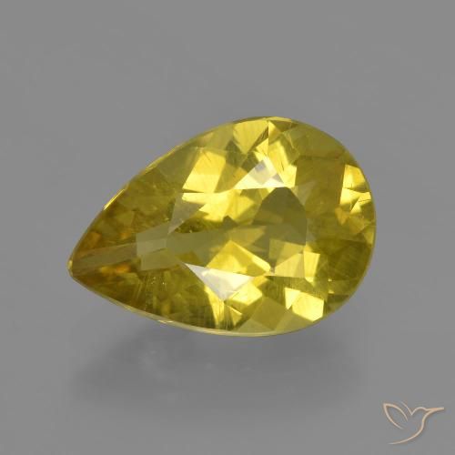 3.46ct Натуральный Средний желтый Апатиты, Форма груши, Чистота VS