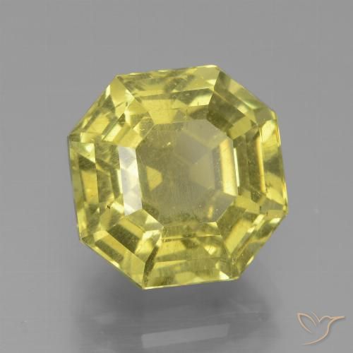 6.61ct Натуральный Светло-желтый Апатиты, Изумрудная огранка, Чистота VS