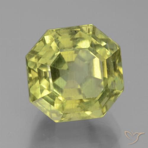 8.29ct Натуральный Лимонно-желтый Апатиты, Изумрудная огранка, Чистота VS