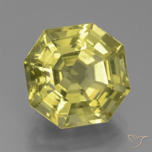 7.08ct Натуральный Светло-желтый кукурузный Апатиты, Изумрудная огранка, Чистота VS