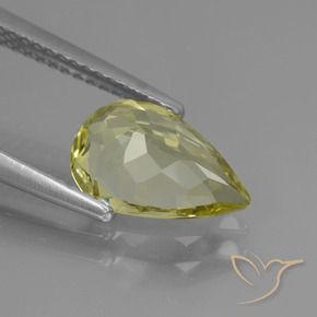 1.95 карата, натуральный Бледно-кремово-желтый Апатиты, Форма груши, Чистота VS
