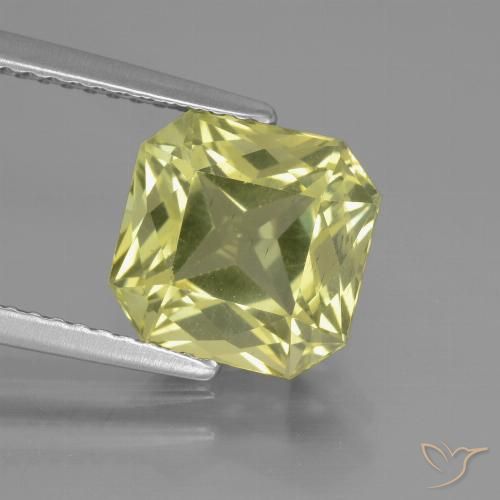 3.67ct Натуральный Зеленовато-желтый Апатиты, Изумрудная огранка, Чистота VS