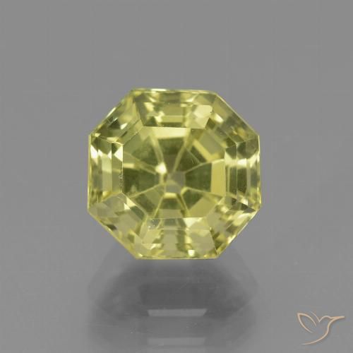 3.42ct Натуральный Зеленовато-желтый Апатиты, Изумрудная огранка, Чистота VS