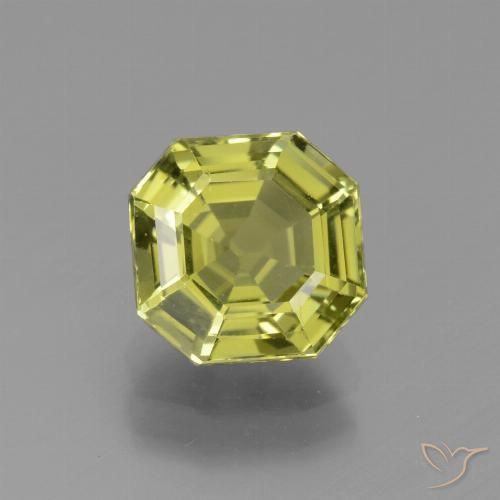 2.68ct Натуральный Зелено-желтый Апатиты, Изумрудная огранка, VVS-VS