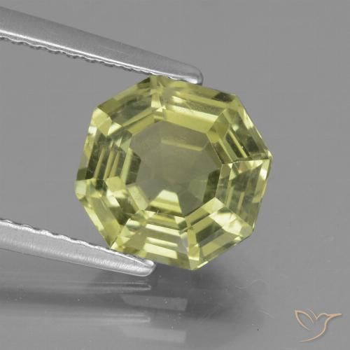 2.47ct Натуральный Желто-зеленый Апатиты, Изумрудная огранка, Чистота VS