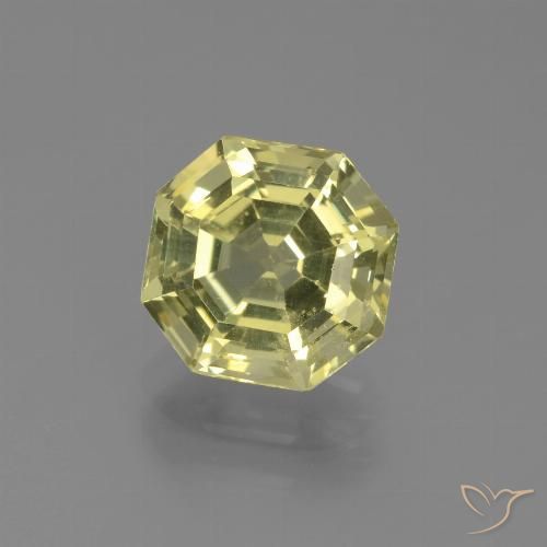 2.43ct Натуральный Зеленовато-желтый Апатиты, Изумрудная огранка, Чистота VS