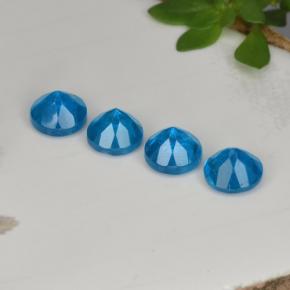 1.27 карата, натуральный Синий / Голубой Апатиты, Огранка Круг, Чистота VS