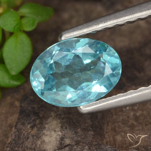 0.82ct Натуральный Светло-сине-зеленый Апатиты, Овал, Чистота VS