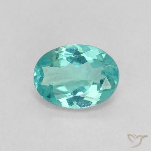 0.81ct Натуральный Ярко-синий зеленый Апатиты, Овал, Чистота VS