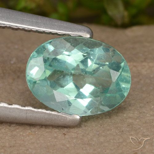 0.92ct Натуральный Средний голубовато-зеленый Апатиты, Овал, Чистота VS