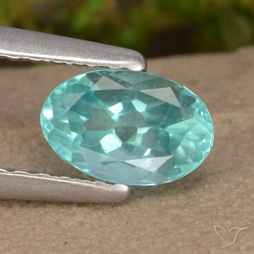 0.74ct Натуральный Сине-зеленый Апатиты, Овал, Чистота VS
