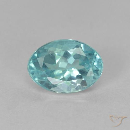 0.91ct Натуральный Голубовато-зеленый Апатиты, Овал, Чистота VS