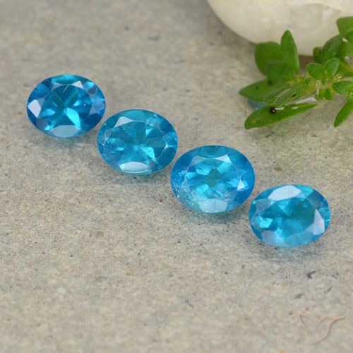 1.71ctw Натуральный Deep Aqua Blue (темно-синий) Апатиты, Овал, Чистота VS