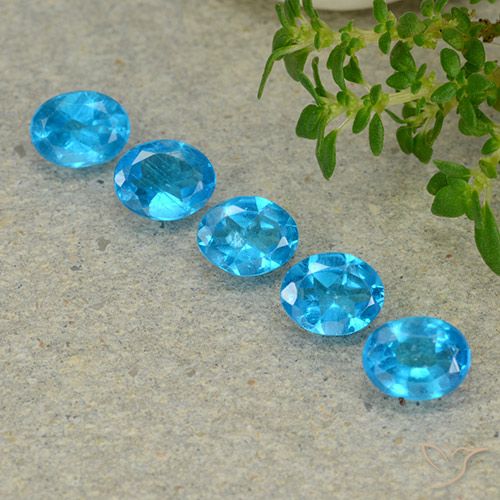 1.70ctw Натуральный Deep Aqua Blue (темно-синий) Апатиты, Овал, Чистота VS