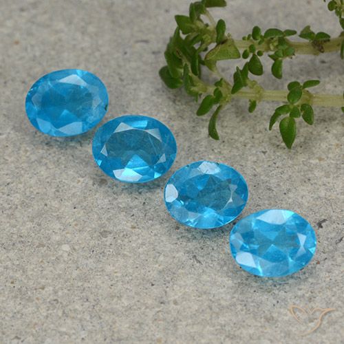 1.32ctw Натуральный Deep Aqua Blue (темно-синий) Апатиты, Овал, Чистота VS