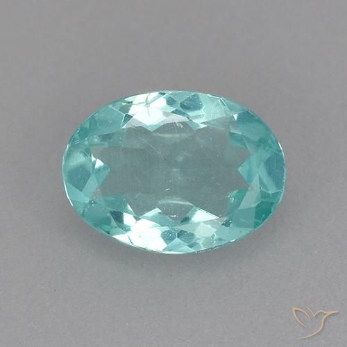 0.77ct Натуральный Сине-зеленый Апатиты, Овал, Чистота VS
