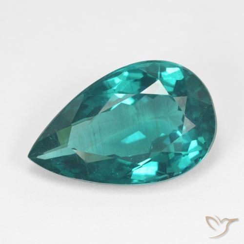 6.94ct Натуральный Темно-бирюзовый Апатиты, Форма груши, Чистота VS