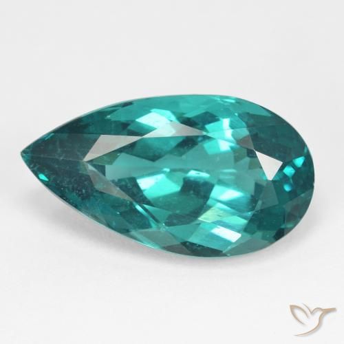 8.62ct Натуральный Темно-зеленый синий Апатиты, Форма груши, Чистота VS