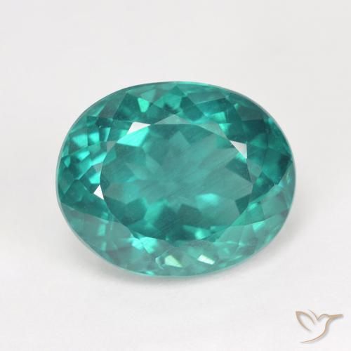 7.14ct Натуральный Темно-зеленый синий Апатиты, Овал, Чистота VS