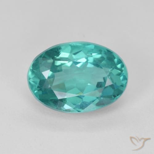 5.33ct Натуральный Ярко-бирюзовый Апатиты, Овал, Чистота VS