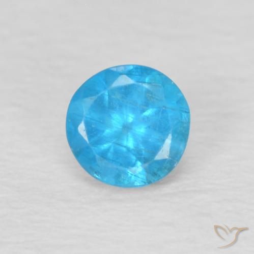 0.23ct Натуральный Средний синий Апатиты, Круглый, Чистота VS