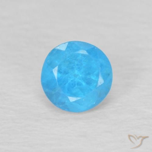 0.24ct Натуральный Средний синий Апатиты, Круглый, Чистота VS