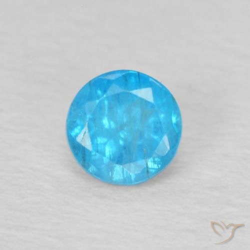 0.22ct Натуральный Средний синий Апатиты, Круглый, Чистота VS