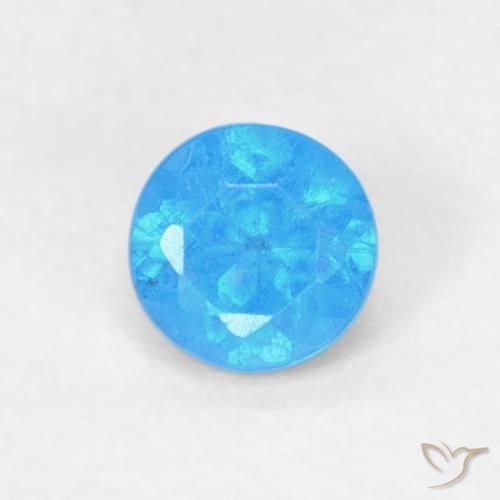 0.18ct Натуральный Средний синий Апатиты, Круглый, VVS-VS