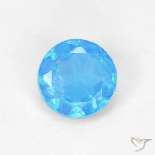 0.20ct Натуральный Средний синий Апатиты, Круглый, VVS-VS