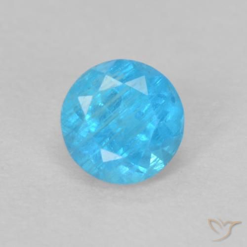 0.24ct Натуральный Глубокий лазурно-синий Апатиты, Круглый, Чистота VS