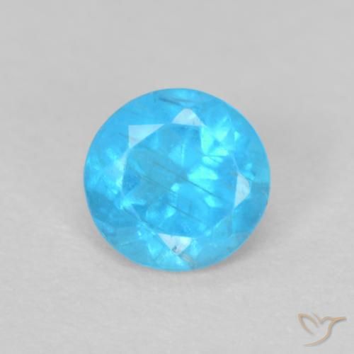 0.20ct Натуральный Светло-синий Апатиты, Круглый, Чистота VS