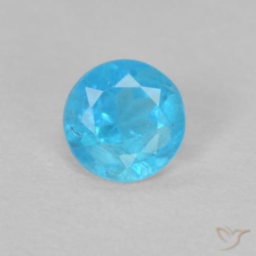 0.16ct Натуральный Глубокая лазурь Апатиты, Круглый, Чистота VS