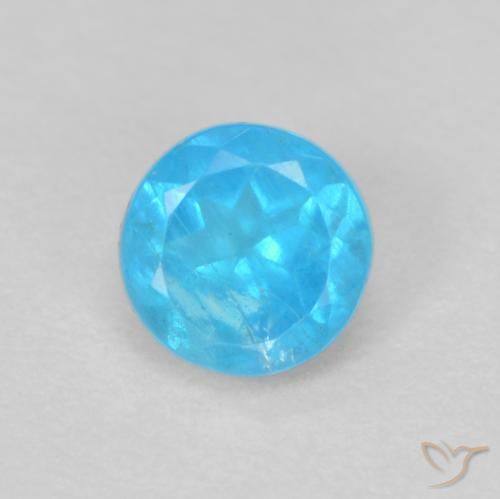0.21ct Натуральный Светло-синий Апатиты, Круглый, Чистота VS