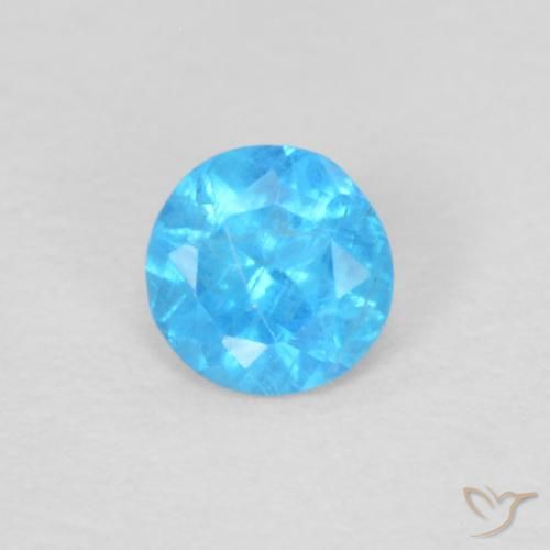0.14ct Натуральный Глубокий лазурно-синий Апатиты, Круглый, Чистота VS