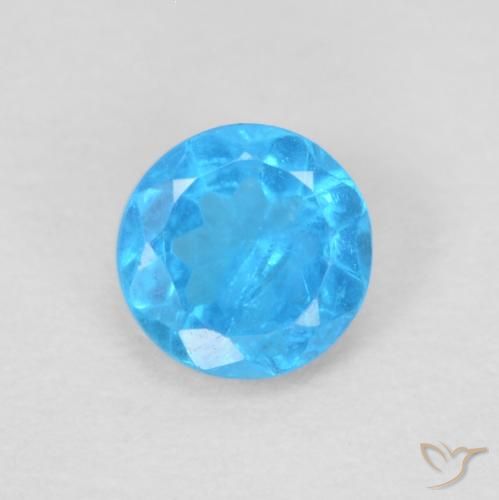 0.20ct Натуральный Темно-голубой Апатиты, Круглый, Чистота VS