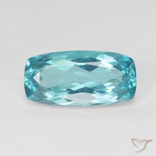 5.63ct Натуральный Сине-зеленый электрик Апатиты, Подушка, VVS-VS