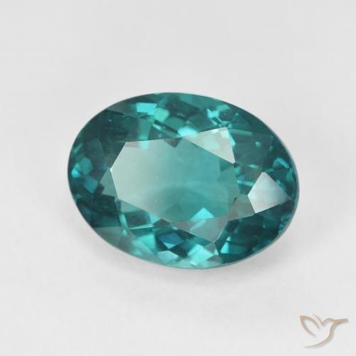 5.25 карата, натуральный Vivid Greenish Blue Апатиты, Овал, VVS-VS
