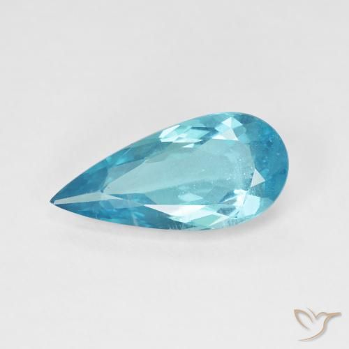 4.81ct Натуральный Сине-зеленый Апатиты, Форма груши, VVS-VS