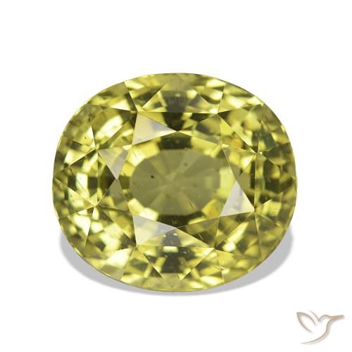 6.24ct Зеленовато-желтый Апатиты, Овал, Чистота VS